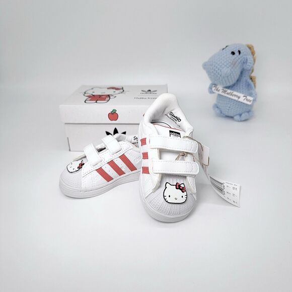 Adidas x hello Kitty Superstar CF1 GV8863 White Red 4K 19 3K Toddler Sneaker - Picture 1 of 12